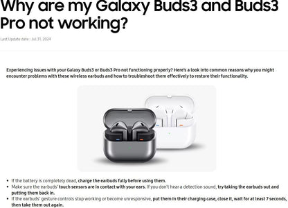amsung Galaxy Buds 3 Pro AI True Wireless Bluetooth Earbuds, Noise Cancelling, Sound Optimization, Redesigned Comfort Fit