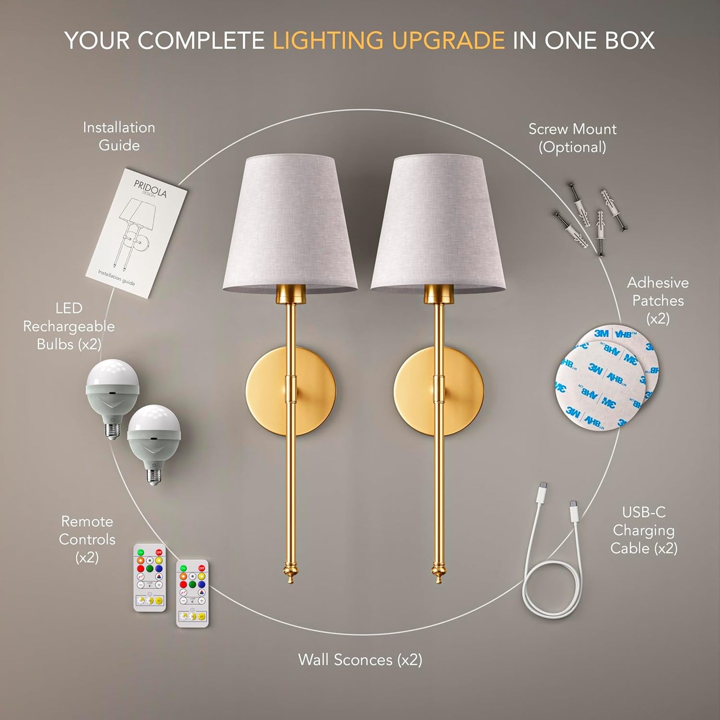 Elegant Wireless Wall Sconce Set™